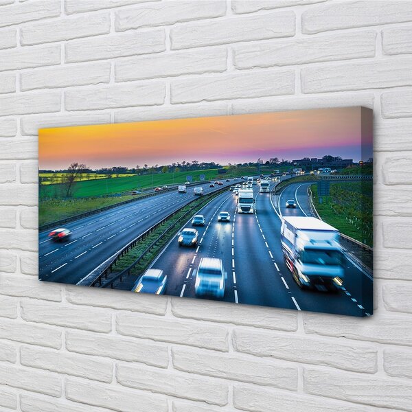 Quadro su tela Auto Sky Highway 100x50 cm