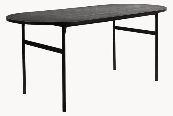 Tavolo ovale con piano effetto legno Marcio, 180 x 80 cm
