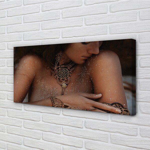 Quadro su tela Donna gioiello 100x50 cm