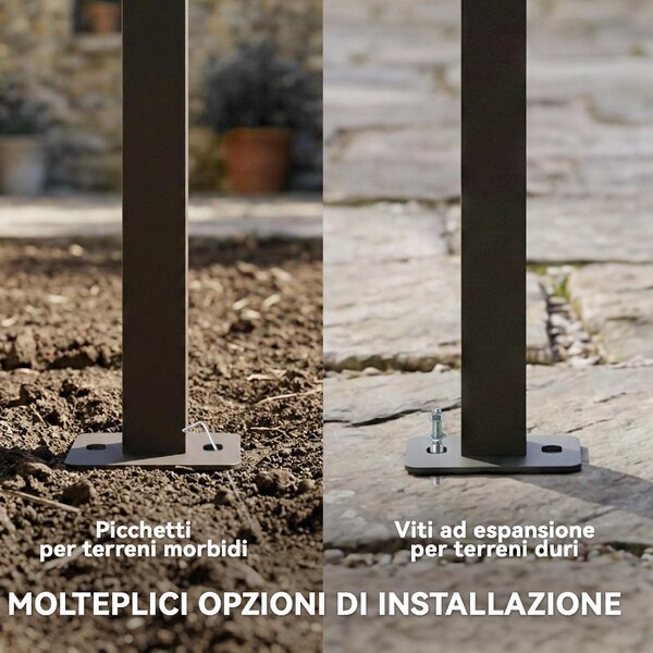 VivaGarden Pergola da Esterno Addossata in Acciao/Poliestere Dimensioni 3x4 m colore Bianco Crema