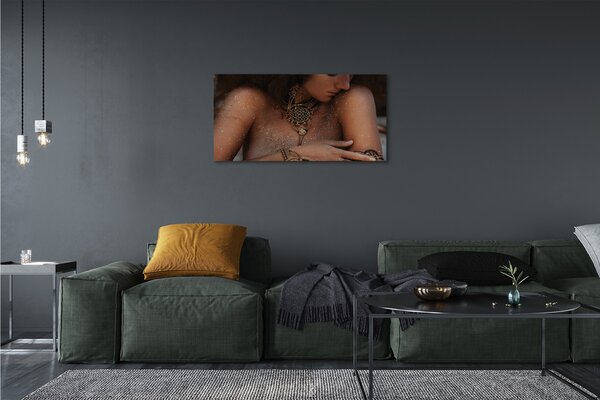 Quadro su tela Donna gioiello 100x50 cm