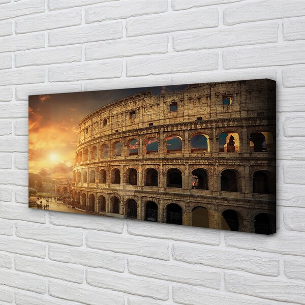 Quadro su tela Sunset di Roma Colosseo 100x50 cm