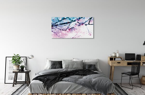 Quadro su tela Albero di bastoncini cielo 100x50 cm