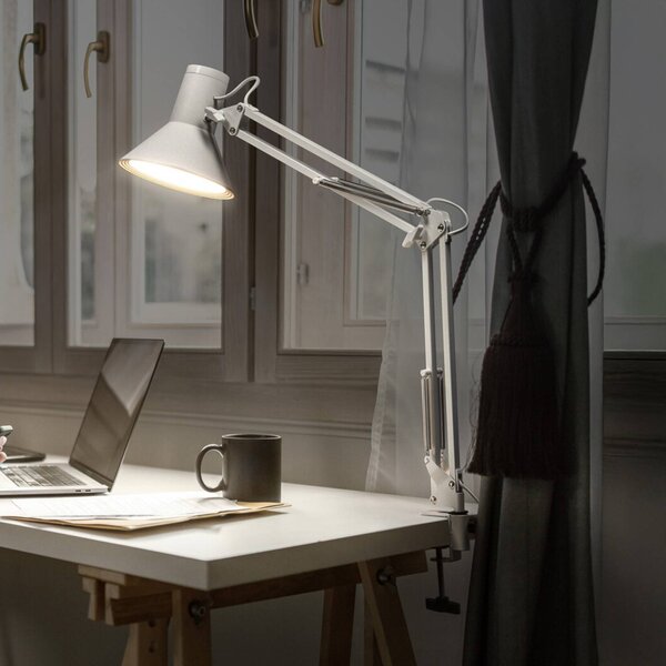 OSRAM Lampada da scrivania Office Line Desk Retro Clip, dimmerabile, Bianco / Opale, Studio / Ufficio, Metallo, Lampada da tavolo LED
