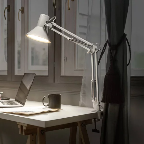 OSRAM Lampada da scrivania Office Line Desk Retro Clip, dimmerabile, Bianco / Opale, Studio / Ufficio, Metallo, Lampada da tavolo LED