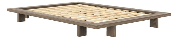 Hnědá dvoulůžková postel z borovicového dřeva s roštem 140x200 cm Japan – Karup Design
