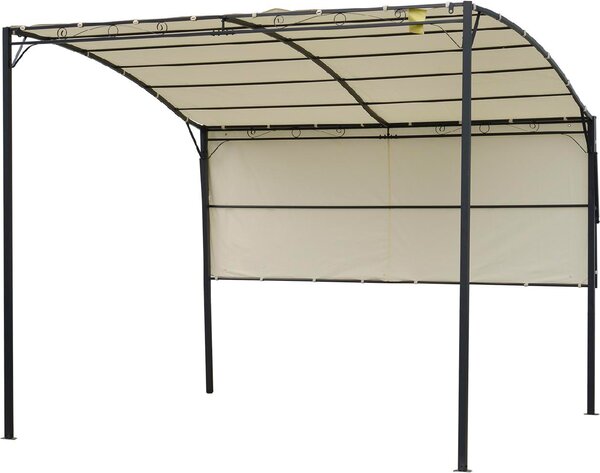 VivaGarden Pergola da Esterno in Acciaio/Poliestere Dimensioni 3x2,5 mt colore Crema