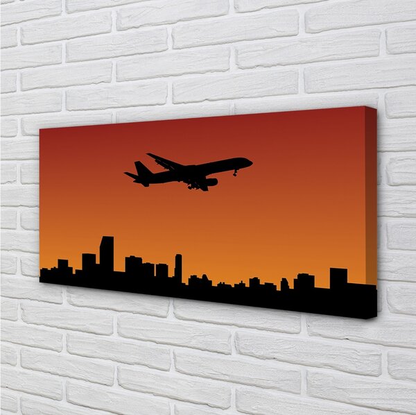 Stampa quadro su tela Tramonto di aerei e paradiso 100x50 cm