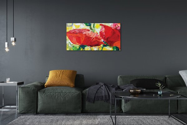Quadro su tela Fiori rossi 100x50 cm