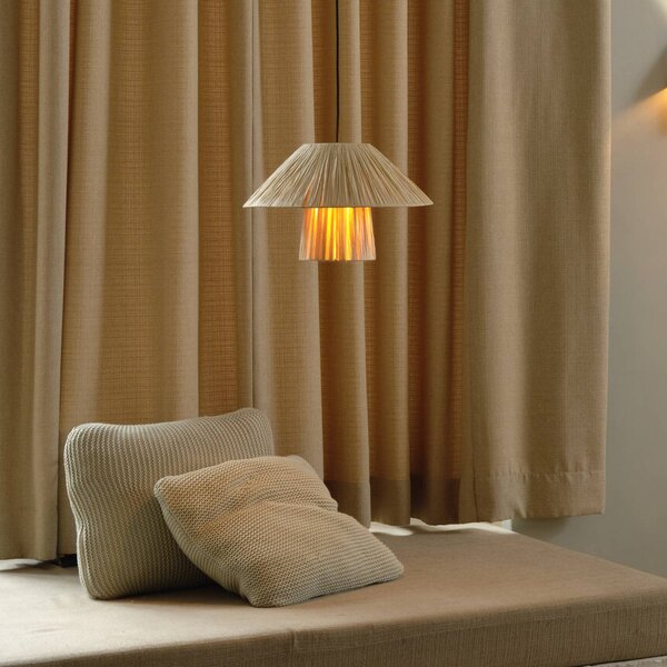OSRAM Lampada a sospensione Decor Bamboo Paper Hut, dimmerabile, Marrone / Ruggine, Soggiorno / Sala da pranzo, bambù, Campagna / Rustiche, Lampada a sospensione