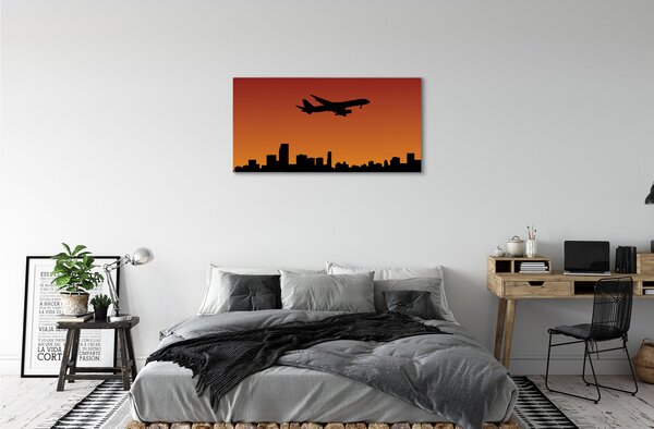 Stampa quadro su tela Tramonto di aerei e paradiso 100x50 cm