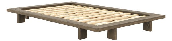 Letto singolo marrone in pino massiccio con rete inclusa 120x200 cm Japan – Karup Design