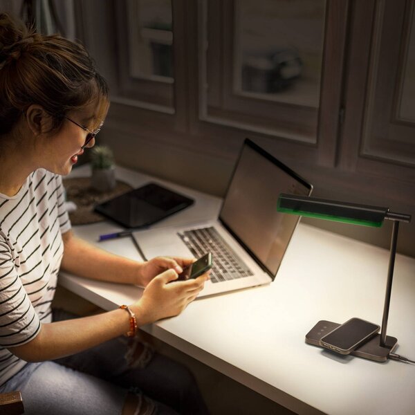 OSRAM Lampada da scrivania Office Line Desk Roof, dimmerabile, Nero, Studio / Ufficio, Metallo, Lampada da tavolo LED