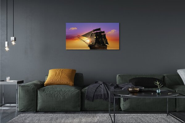 Quadro su tela Cielo colorato, mare 100x50 cm