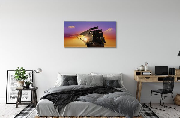 Quadro su tela Cielo colorato, mare 100x50 cm