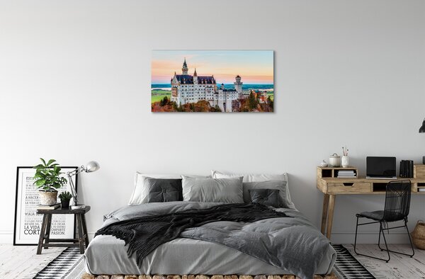 Quadro su tela Germania Castello Autumn Monaco 100x50 cm