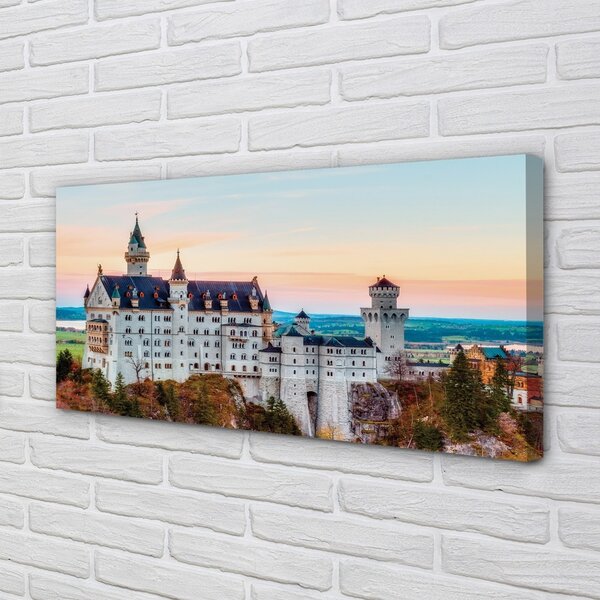 Quadro su tela Germania Castello Autumn Monaco 100x50 cm