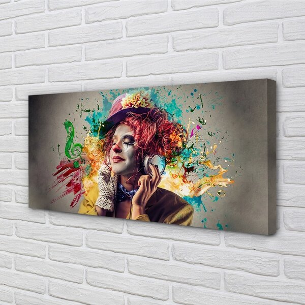 Quadro su tela Note di clown vernice 100x50 cm
