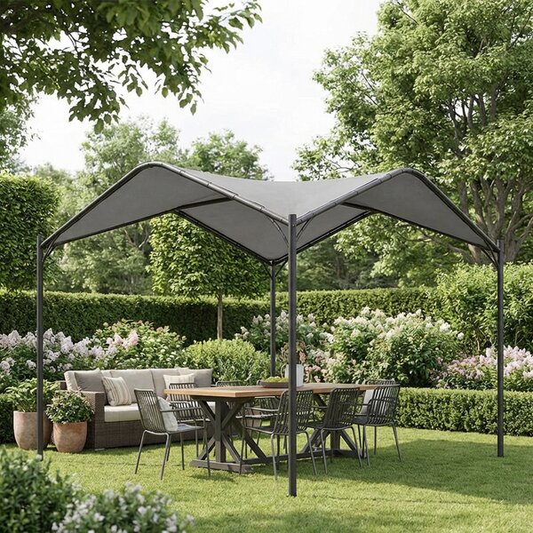 NBrand Pergola da Esterno in Acciaio/Poliestere Dimensioni 3.5x3.5 mt colore Grigio