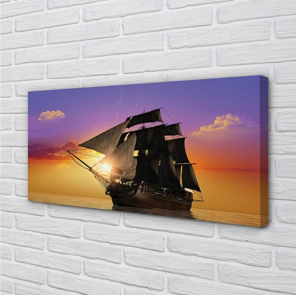 Quadro su tela Cielo colorato, mare 100x50 cm