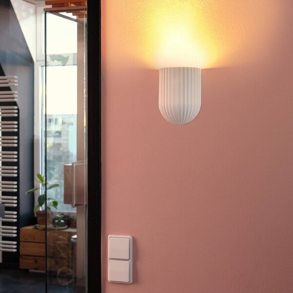 OSRAM Applique da parete Decor Plaster Routes, dimmerabile, Bianco / Opale, Soggiorno / Sala da pranzo, Gesso / Argilla, Applique