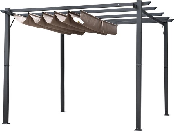 VivaGarden Pergola da Esterno in Alluminio/Poliestere Dimensioni 3x3 mt colore Beige