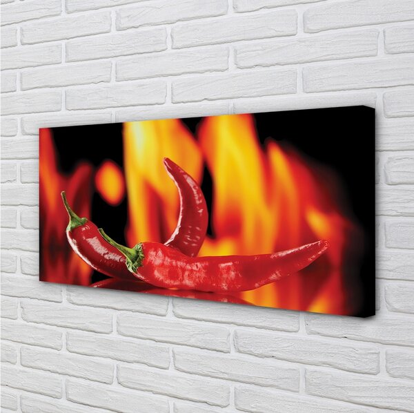 Quadro su tela Peperoni affilati 100x50 cm