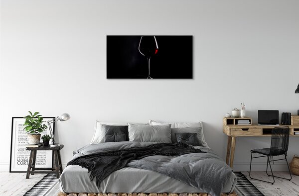 Quadro stampa su tela Sfondo nero con vino 100x50 cm