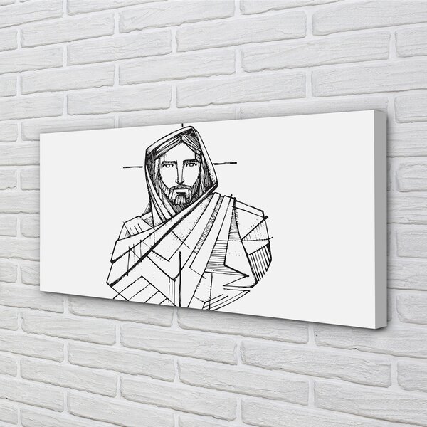 Quadro stampa su tela Disegnare Gesù 100x50 cm