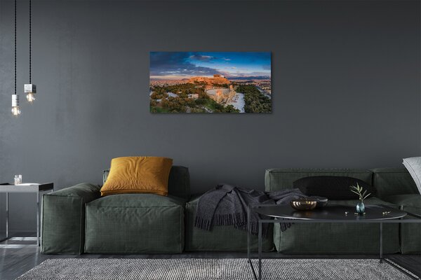 Stampa quadro su tela Architettura panorama della Grecia di Athena 100x50 cm