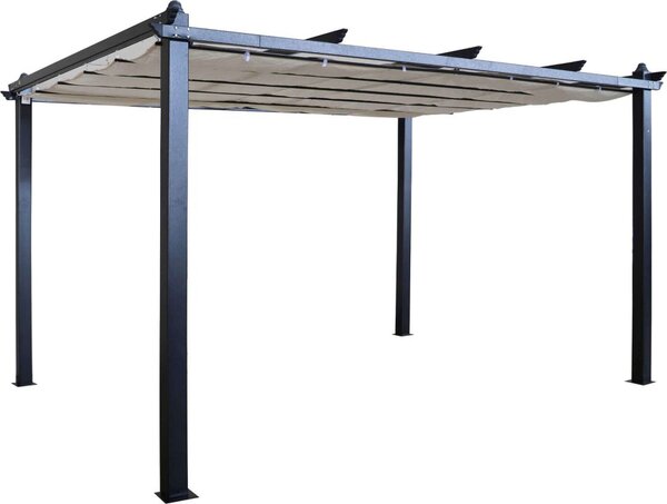 VivaGarden Pergola da Esterno in Alluminio/Poliestere Dimensioni 3x4 mt colore Beige - Athens