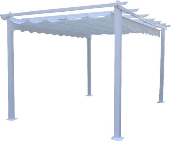 VivaGarden Pergola da Esterno in Alluminio/Poliestere Dimensioni 3x4 mt colore Bianco - Athens