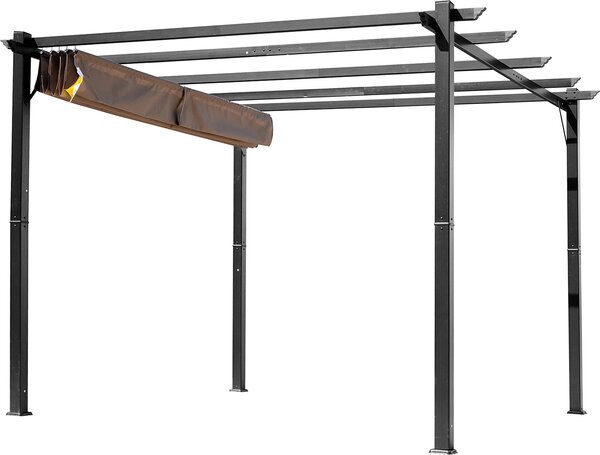 VivaGarden Pergola da Esterno in Alluminio/Poliestere Dimensioni 3x4 mt colore Marrone
