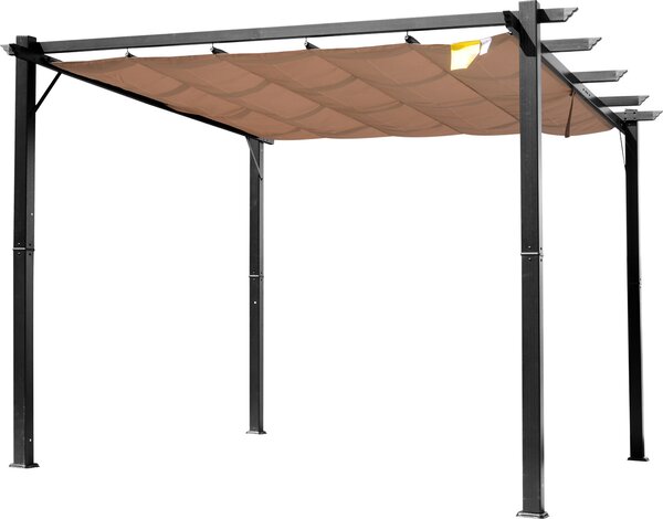 VivaGarden Pergola da Esterno in Alluminio/Poliestere Dimensioni 3x4 mt colore Marrone