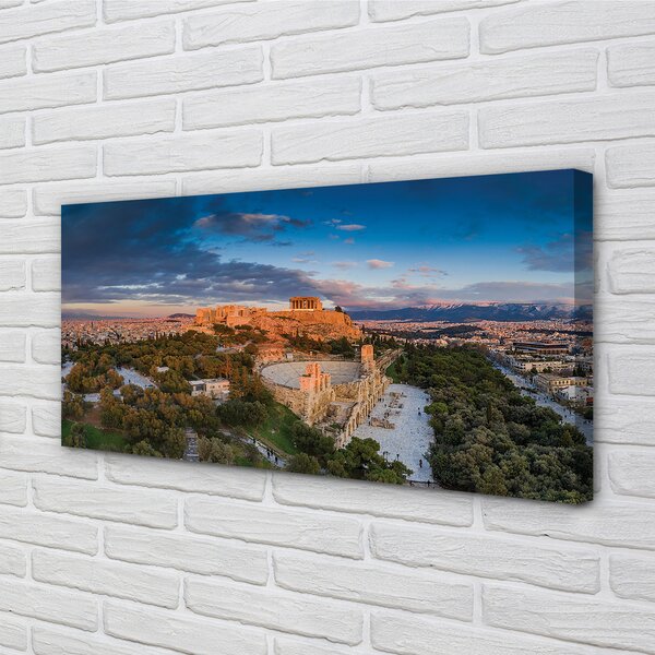 Stampa quadro su tela Architettura panorama della Grecia di Athena 100x50 cm