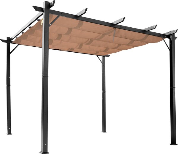 VivaGarden Pergola da Esterno in Alluminio/Poliestere Dimensioni 3x4 mt colore Marrone