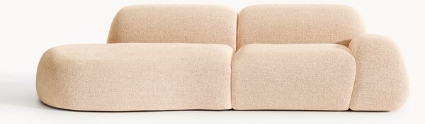 Chaise longue componibile 3 posti in bouclé Wolke