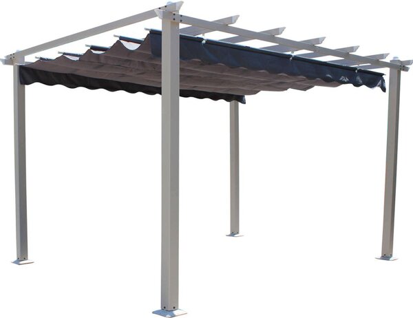 VivaGarden Pergola da Esterno in Alluminio/Poliestere Dimensioni 3x4 mt colore Tortora - Athens