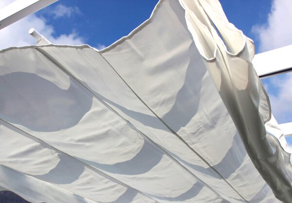 VivaGarden Pergola da Esterno in Alluminio/Poliestere Dimensioni 4x4x2,3 mt colore Bianco con Telo Bianco - Ria