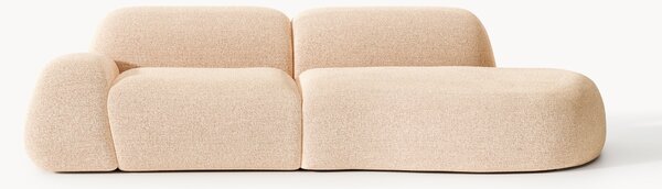 Chaise longue componibile 3 posti in bouclé Wolke