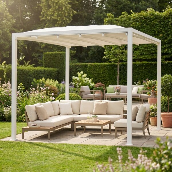 VivaGarden Pergola da Esterno in Alluminio/PVC Dimensioni 3x4 mt colore Bianco