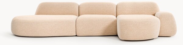 Divano angolare componibile 4 posti in bouclé con chaise longue Wolke