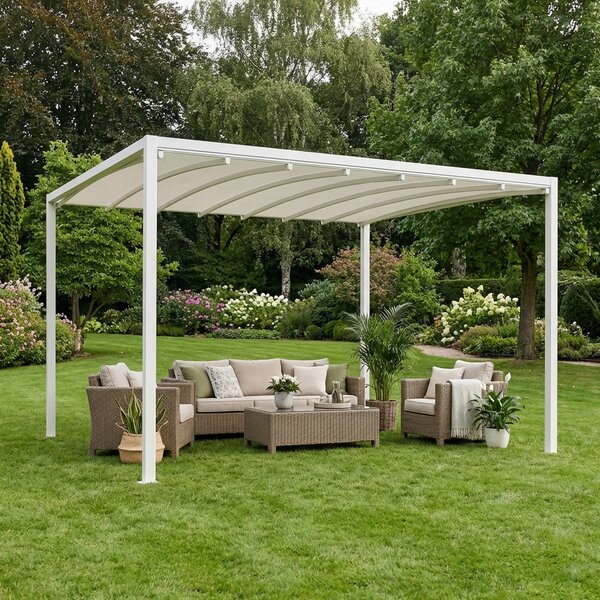 VivaGarden Pergola da Esterno in Alluminio/PVC Dimensioni 3x3 mt colore Bianco