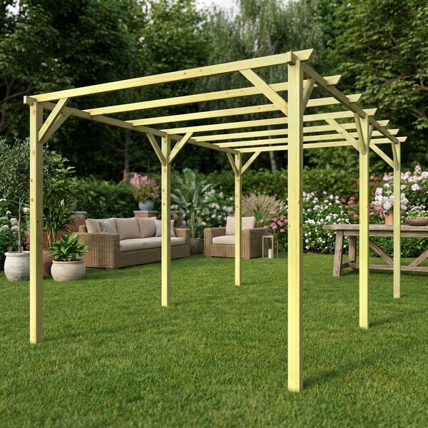 VivaGarden Pergola da Esterno in Legno Dimensioni 3x5 mt colore Legno