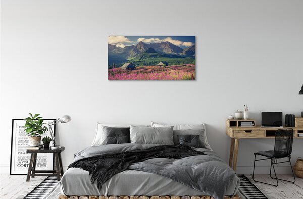 Quadro su tela Montagne dei campi cottage 100x50 cm