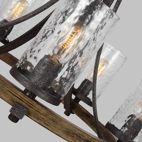 Quintiesse QN-ANGELO5 - Lampadario a catena ANGELO 5xE27/60W/230V finitura rovere
