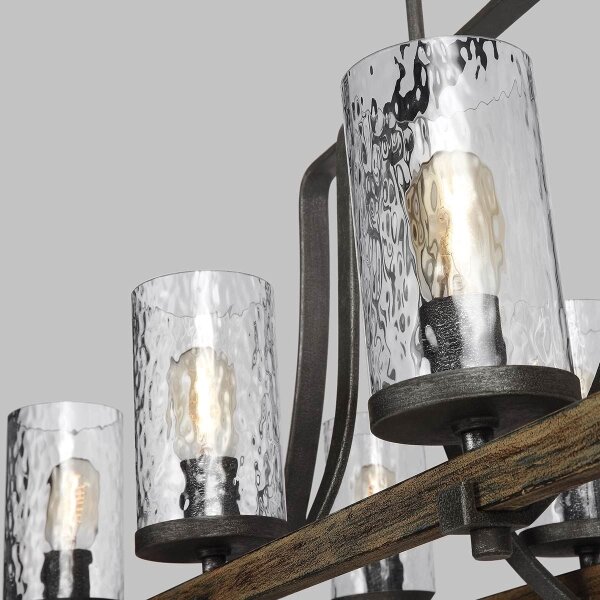 Quintiesse QN-ANGELO8-ISLE - Lampadario su asta ANGELO 8xE27/60W/230V finitura rovere