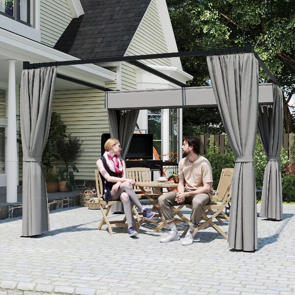 VivaGarden Pergola da Esterno in Metallo/Poliestere Dimensioni 3x3 m colore Grigio Chiaro