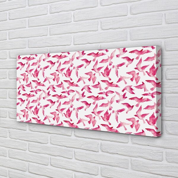 Quadro su tela Uccelli rosa 100x50 cm
