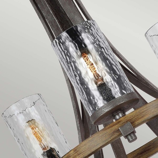 Quintiesse QN-ANGELO9 - Lampadario a catena ANGELO 9xE27/60W/230V finitura rovere